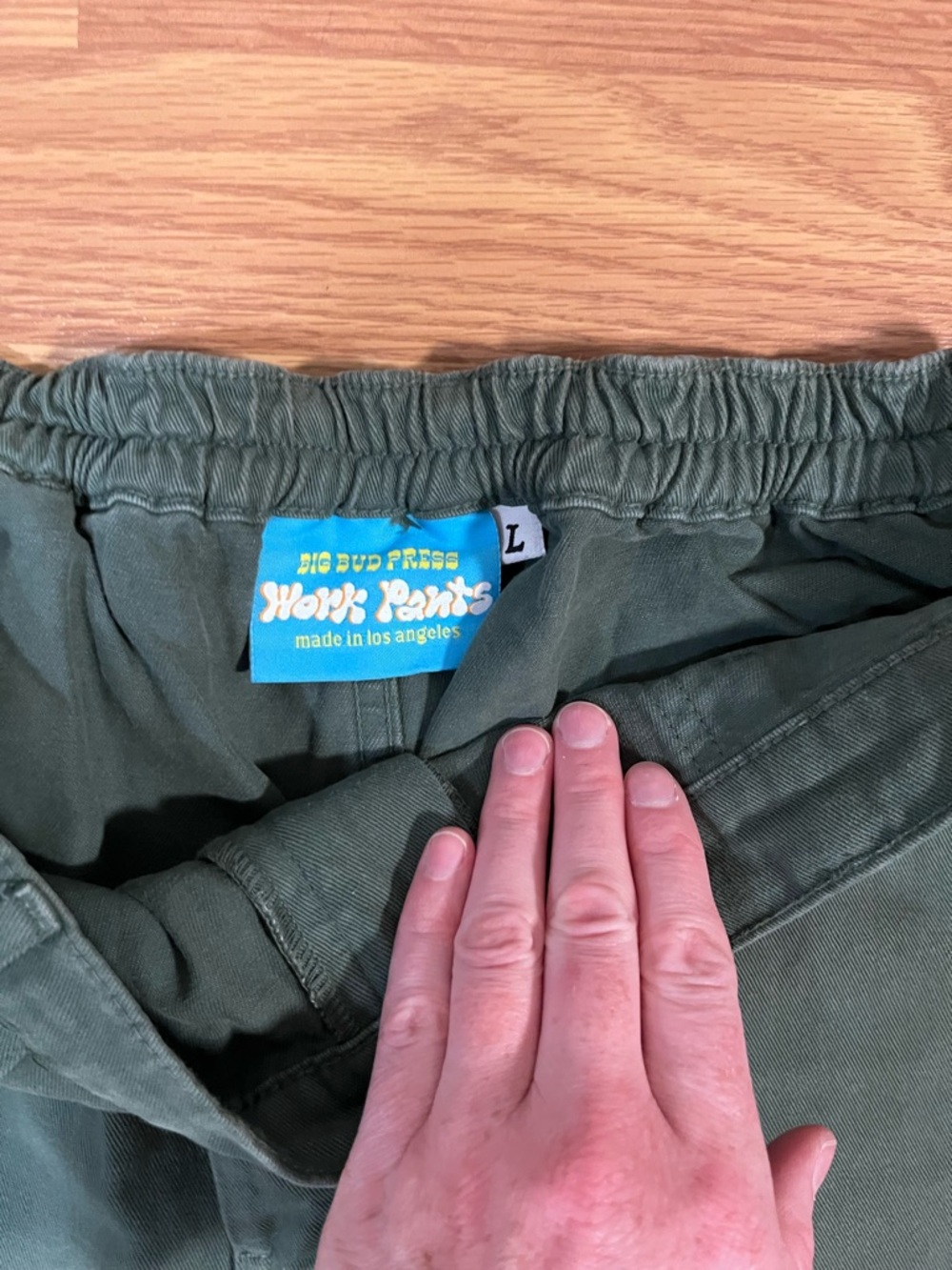 Big Bud Press Dark Green Work Pants Shorts - Unisex L